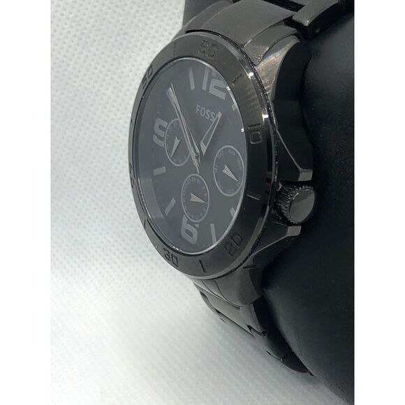 Fossil BQ2203 Men's Black Stainless Steel Analog Black Dial Quartz Watch HO352 - Picture 2 of 9